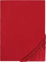 biberna Feinbiber Spannbetttuch, 100% Baumwolle, Made in Germany, Rundumgummizug, 1x 90x190 cm - 100x200 cm, rot, Modell 0002744