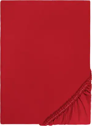 biberna Feinbiber Spannbetttuch, 100% Baumwolle, Made in Germany, Rundumgummizug, 1x 90x190 cm - 100x200 cm, rot, Modell 0002744