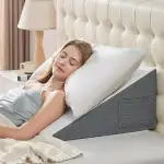 Keilkissen zum Schlafen – 60x60×30 cm Bettkeil für Kopfteil Dreieckkissen, Memory-Schaum, GERD, S...