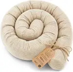 Totsy Baby Seitenschläferkissen Bettschlange Body Pillow 150 cm Cordstoff - Kopfkissen lang Bettrolle Schlafkissen Nackenrolle Zertifikat Oeko-Tex Beige C