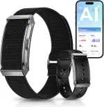 Fitness Tracker ohne Display Smart Band, 24/7 Aktivitäts Schlaftracker mit Herzfrequenz Menstruationszyklus SpO2, Schrittzähler mit 35 Tage Akku, 120+ Sportmodi, KI-Analyse, IP68 Wasserdicht, Kein ABO