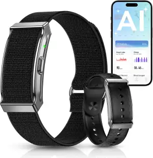 Fitness Tracker ohne Display Smart Band, 24/7 Aktivitäts Schlaftracker mit Herzfrequenz Menstruationszyklus SpO2, Schrittzähler mit 35 Tage Akku, 120+ Sportmodi, KI-Analyse, IP68 Wasserdicht, Kein ABO