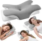Orthopädisches Nackenkissen gegen Nackenschmerzen, Kopfkissen für Seitenschläfer, Rücken- & Bauch...