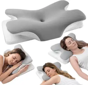 Orthopädisches Nackenkissen gegen Nackenschmerzen, Kopfkissen für Seitenschläfer