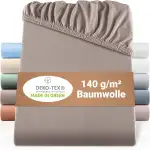 BaSaTex Bio Jersey Spannbettlaken 90x200 cm - Spannbetttuch aus 100% Bio Baumwolle GOTS-Zertifizi...