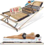 Matratzen Perfekt 7-Zonen Lattenrost 90x200 cm Fertig montiert 42 Leisten Härtegrad-Regulierun bis 200 kg belastbar manuell verstellbar Made in Germany