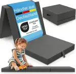 ELONEO Klappmatratze 65x195 cm, 9 cm hoch, Klappmatratze Kinder faltbar, klappbare Gästematratze, Faltbare Matratze, Reisematratze für Kinder und Erwachsene für Reisen und Camping