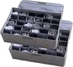 AARAINBOW Stoff Schublade Organizer mit Deckel 2er Set, Faltbar Unterwäsche Organizer Stoffboxen Aufbewahrung für Socken, 30 Fächer Organizer für Krawatten Schubladen Organizer Kleidung Boxen（2 Grau）