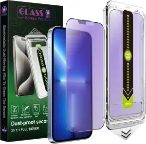 2 Stück Mattes Anti-Blau-Licht Block Schutzglas für iPhone 16e/13/13 Pro/14,9H G
