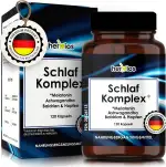 EINFÜHRUNGSANGEBOT* Schlaf Komplex - 120 Kapseln - mit Melatonin, GABA, Baldrian, Magnesium, Vitamin B6 & Ashwagandha – Natürlich, Laborgeprüft & ohne Tierversuche
