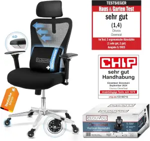 CLOUVOU CleverSeat Bürostuhl Ergonomisch [TESTSIEGER] Schreibtischstuhl 100% individuell einstell...