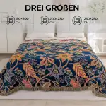 HOORDRY Boho Tagesdecke,100% Baumwolle Komfortable Hochwertige imLandhausstil,Vielseitige Überwurfdecke für Sofa und Bett,Perfekte Balance zwischen Wärme Granatapfel 150X200CM
