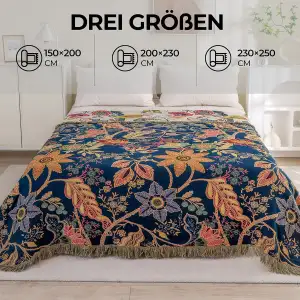 HOORDRY Boho Tagesdecke,100% Baumwolle Komfortable Hochwertige imLandhausstil,Vi