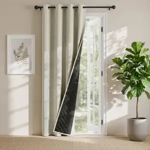 PONY DANCE 100% Blickdichte Vorhänge mit Ösen Thermovorhang Hitzeschutz Tür 1 St