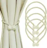 Magnetische Vorhang Raffhalter 4 Stück Gardinen Raffhalter Halter Magnet Boho Vorhanghalter Schna...