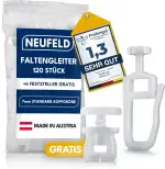 NEUFELD® 120 Gardinengleiter für Innenlaufschienen (inkl. 6 Feststeller) | 7mm Faltengleiter für ...