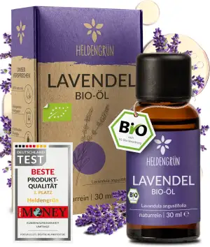 Heldengrün® BIO Lavendelöl [100% NATURREIN] Lavandula angustifolia - Echtes Lavendelöl: floral, frisch & voller Seele - Aromatherapie Lavendel - Ätherisches Öl