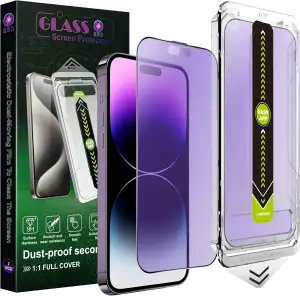 2 Stück Mattes Anti-Blau-Licht Block Schutzglas für iPhone 14 Pro Max/15 Plus/16