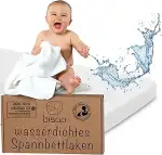 Bisoo Spannbettlaken 70x140 Baby. Wasserdicht & Atmungsaktiv. Jersey Bettlaken aus Baumwolle erse...