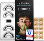 Nevora® Magnetische Nasenklammer | 30 Tage Vorrat | Starker Kleber | Anti-schnarch Nasenpflaster und Alltag | Nasenpflaster Magnet | Nose Strips Schnarchstopper | Nasenstrips Nose Tape (Schwarz)