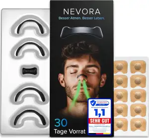Nevora® Magnetische Nasenklammer | 30 Tage Vorrat | Starker Kleber | Anti-schnar