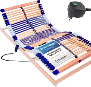 elektrischer Lattenrost 100% BUCHE - Kopf- u. Fußteil elektrisch verstellbar - S