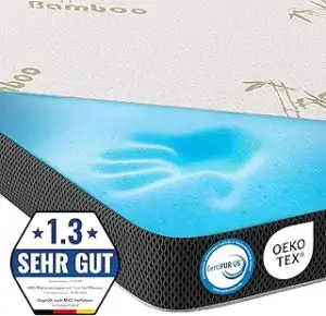 MKS.® Gel Topper 180x200 cm, H3 Matratzentopper mit 7 cm Gel-Memory-Schaum, Komf