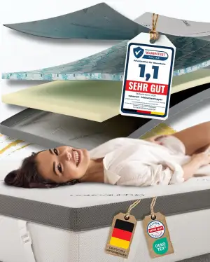 Premium Gel Topper 100x200 | H2/H3 | Oberstoff aus 100% Bio-Baumwolle | wolkenwe