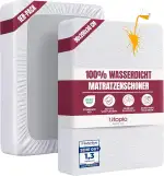 Utopia Bedding Matratzenschoner 90 x 200 x 30 cm Wasserdicht, Oeko-TEX Zertifiziert Matratzenauflage Atmungsaktive, Matratzenschutz, Rundum Elastisch Weiß