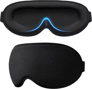 Gritin Schlafmaske für Seitenschläfer, Upgrade 3D Augenhöhlen Schlafbrille mit Verstellbarem Gummiband, Lichtblockierend & Atmungsaktiv, Augenmaske für Männer & Frauen, für Reise, Yoga, Nickerchen