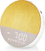 Tageslichtwecker Sonnenaufgang, Digital Wake Up Light, Lichtwecker Doppel Wecker, Bluetooth Lautsprecher, White Noise Machine mit 30 Beruhigende Klänge, 20 Helligkeit,18 Dimmbare Nachtlicht