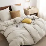 BEDSURE Bettwäsche 135x200 4teilig Beige - 2 Bettbezug 135 x 200 cm + 2 Kissenbezüge 80X80 cm, Oe...