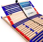 stabiler Lattenrost 100% BUCHE Lattenrahmen - Kopfteil verstellbar - SCHULTERFRÄSUNG, 7 Zonen, 42 Federleisten, Härte-Regulierung, Mittelgurt - VARIO SLEEP BEST 42® unmontiert (90x200cm)