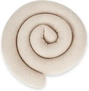 ekm trade XXL 300 cm Bettschlange für Allergiker Bettkissen Stillkissen Bettrolle Zierkissen Bettumrandung Schlange Handmade 100% Boucle (82 - Bouclé Beige, 300 cm)