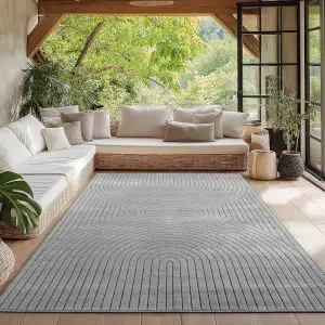 HomebyHome Teppich Wohnzimmer, Schlafzimmer, Wintergarten, Kurzflor Grau, Hoch-T