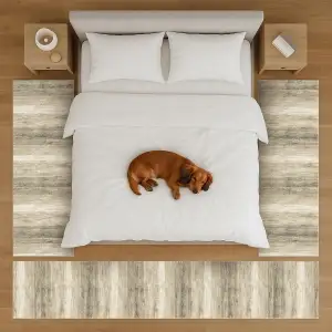 oKu-Tex Bettumrandung Set 3-teilig [67x340 cm | 2 mal 67x140 cm] Beiger Bettvorl