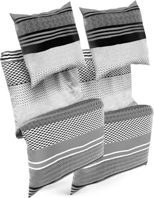 Sentidos 4-teiliges Bettwäsche-Set aus Renforcé-Baumwolle - 2X Bettbezüge 135x20