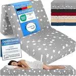 ELONEO Klappmatratze, Gästematratze, 3-teilige Faltmatratze, Schaumstoff extra dick (15cm), wasch...