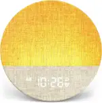 Dreamegg Tageslichtwecker mit Sonnenaufgang-Simulation, Sunrise Alarm Clock with White Noise, Weißes Rauschen Gerät mit 29 Beruhigende Klänge, Dimmbare 9 RGB-Nachtlicht, für Schlafzimmer, Sunrise 1