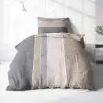 Träumschön Biber Bettwäsche Set 2tlg 155x220 cm + 80x80 cm – Flauschige Bettwäsche Braun – Weiche Winterbettwäsche mit Muster - Atmungsaktiv, Warm & Hautfreundlich - 100% Baumwolle