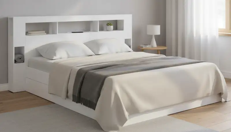 Stauraum clever hinter dem Bett nutzen
